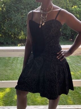 All That Jazz Black Mesh Fabric Dress